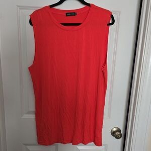 Xhilaration Coral Sleeveless Crew Neck Tank Top